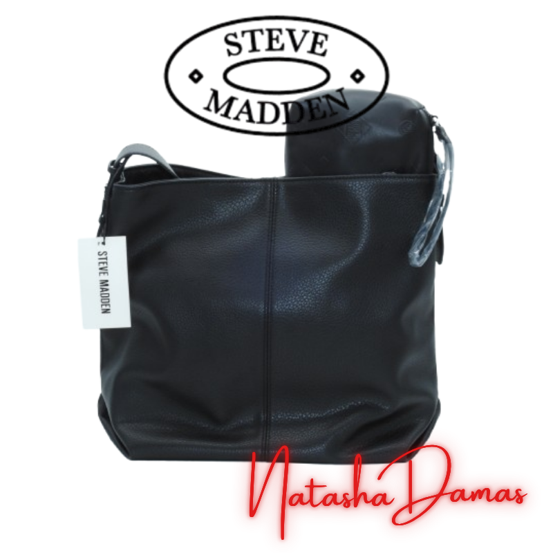 Bolso Hobo Slouchy | Steve Madden | Color Negro | 13 x 12" | Grande - Imagen 3