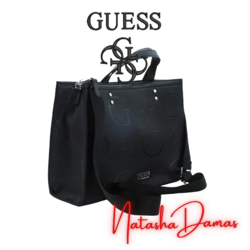 Bolso Tote | Guess | Color Negro | 13 x 10" | Grande - Imagen 2