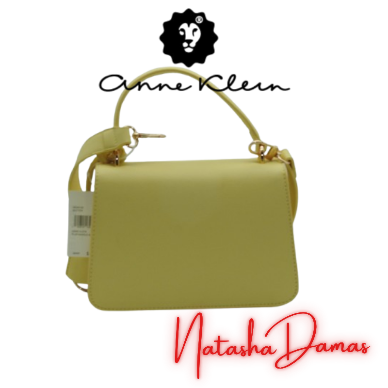 Bolso Top Handle Flap Bag | Anne Klein | Color Amarillo | 9 x 6" | Pequeña - Imagen 3