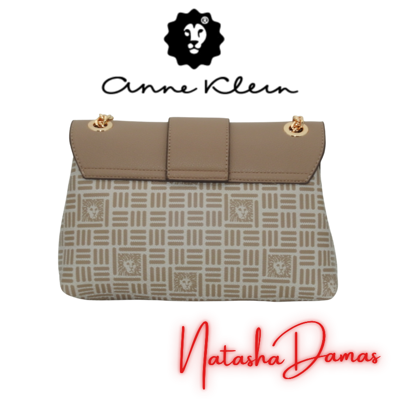 Bolso Flap | Anne Klein | Color Beige /Café | 10 x 8" |Mediano - Imagen 3