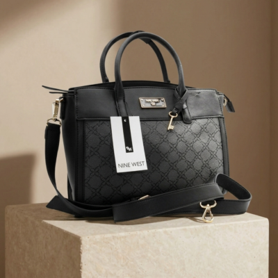 Bolso Satchel | Nine West | Color Negro | 12 x 9" | Mediano