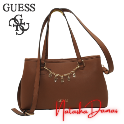 Bolso Abey Satchel | GUESS | Color café | 11” x 8” | Mediana